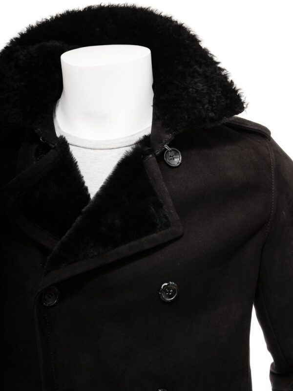 Shearling Black Coat for Men