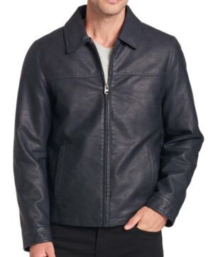 Barry Faux Leather Open-Bottom Jacket