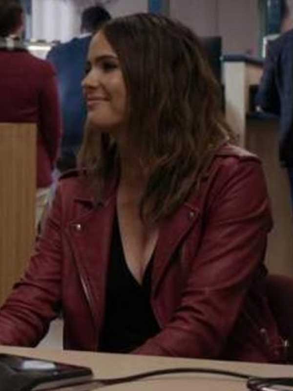 The Woman In The House Season Lisa Maroon Leather jacket