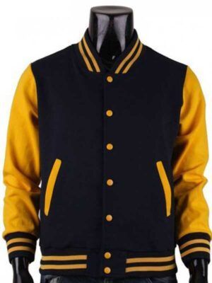 Black And Yellow Letterman Jacket